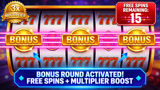 Slot bonus round with free spins and multiplier feature